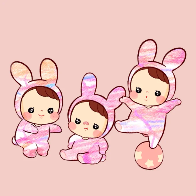 \3匹のうさぎちゃん/お正月とかにどーーぞ!!!↓↓↓ 