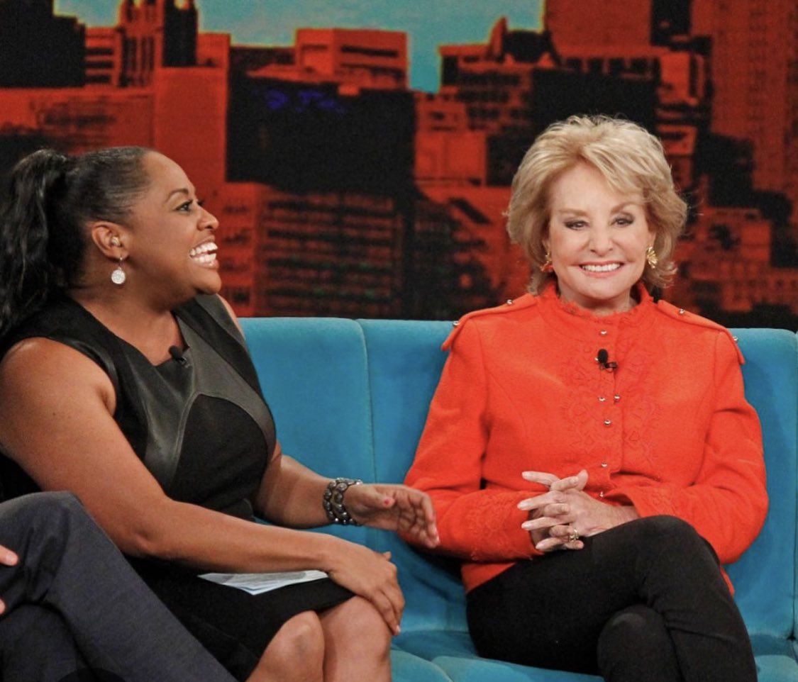 sherrieshepherd's tweet image. Thank you Barbara Walters for giving a shy girl who didn’t like to debate a seven-year chance of a lifetime. Thank You for allowing me to find my voice and encouraging me to fly. My heart hurts, but I’ll always love you Lady! ❤️ #BarbaraWalters