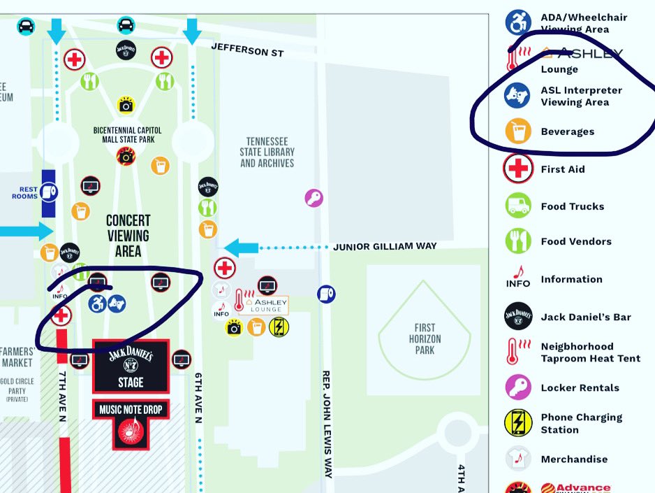 SLSNashville's tweet photo. Deaf section entrance will be next to the Farmer’s Market. Follow the signs for the ADA section! @visitmusiccity #NashvilleNYE #slsnye https://t.co/7kUj4rEt9I