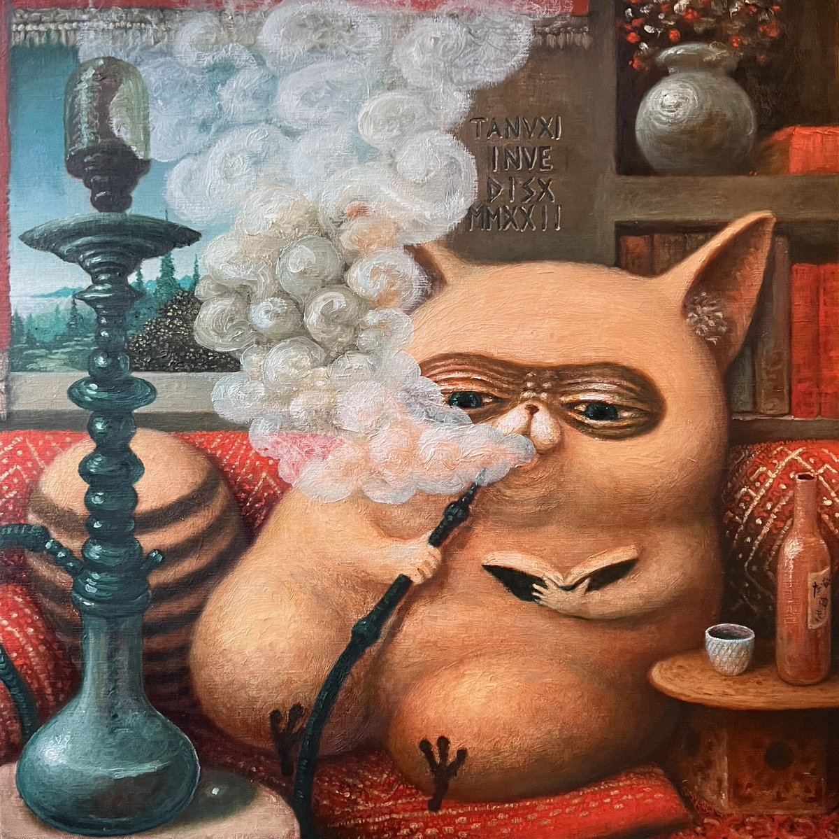 smoking pipe no humans smoke traditional media smoking solo indoors  illustration images