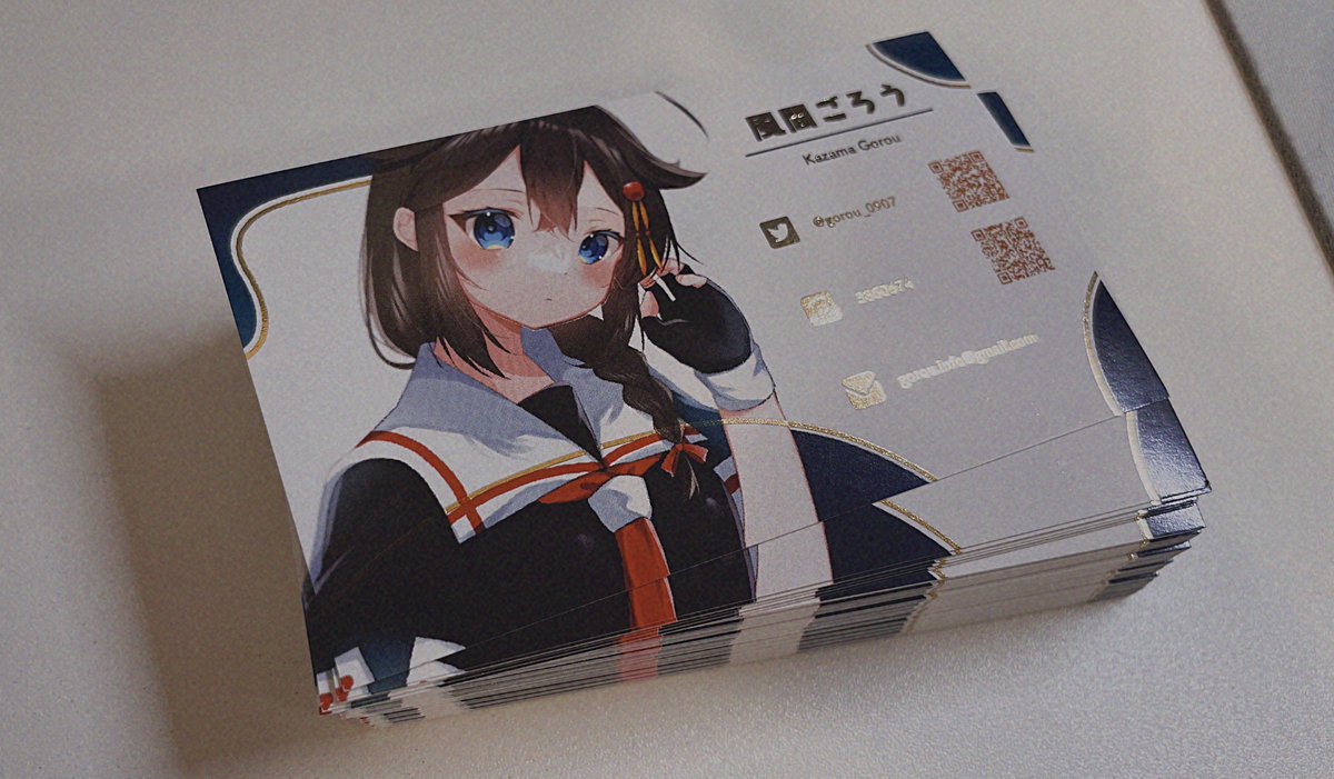 時雨(艦これ) ,時雨改二 「今更ですが、冬コミに持っていこうと思っていた名刺が届きました。箔押し(正しくは押」|🎐風間ごろう🐈京都ブルマ6【D-29】のイラスト