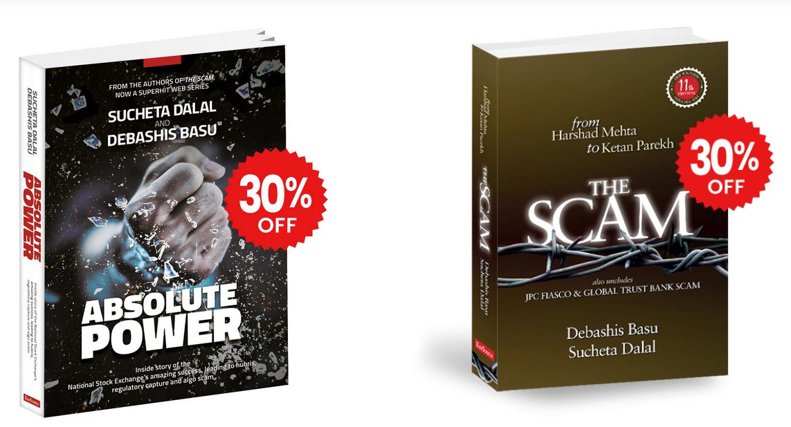 yogtoday's tweet photo. A Memorable Gift that will remain with you in the HAPPY NEW YEAR 2023 & Beyond...
Year End Sale! 30%-60% Discount on All Books by @suchetadalal & @Moneylifers.
Buy Now!
https://t.co/y37YH50yqX #NSE #Scam1992 #Scam92 #stockmarket #stockmarketscam #stocktrading #sharemarket https://t.co/uQCdULoNLE