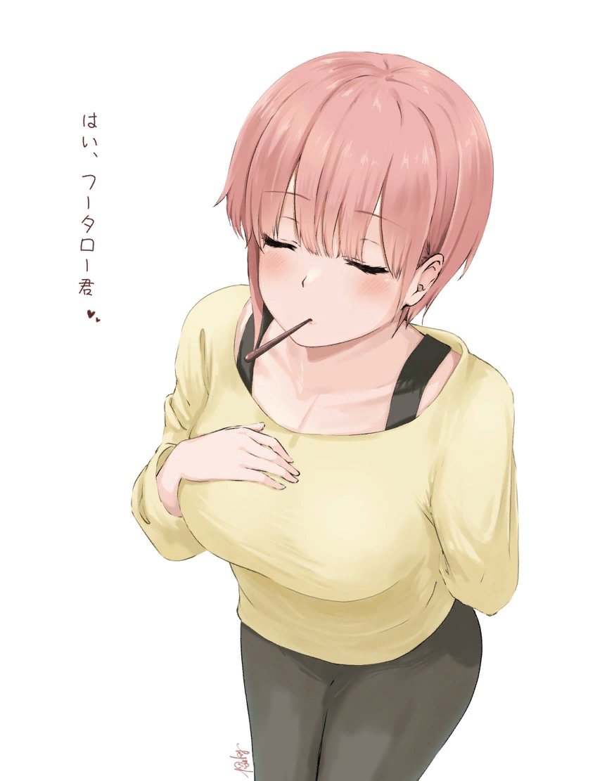 猫タシさんがTwitterに投稿した中野一花(五等分の花嫁)のイラスト。