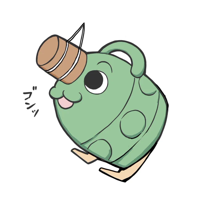 ←左こんな感じの鐘の頭から撞木が突き出ている「煩悩の悪魔」を描いてって妻にお願いして右→出来上がってきたのがこちら 