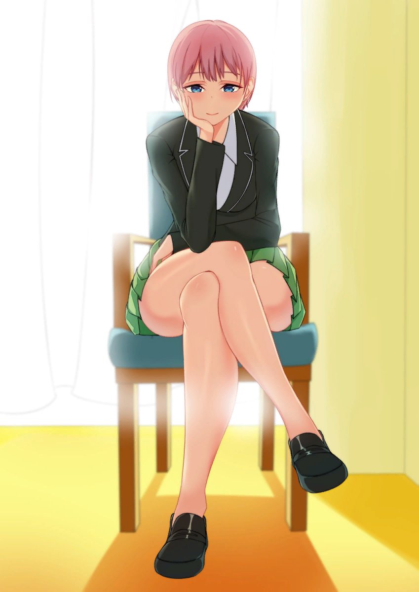猫タシさんがTwitterに投稿した中野一花(五等分の花嫁)のイラスト。
