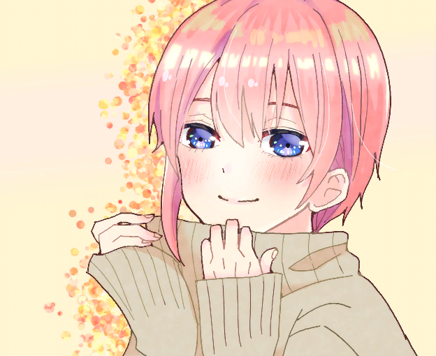 猫タシさんがTwitterに投稿した中野一花(五等分の花嫁)のイラスト。