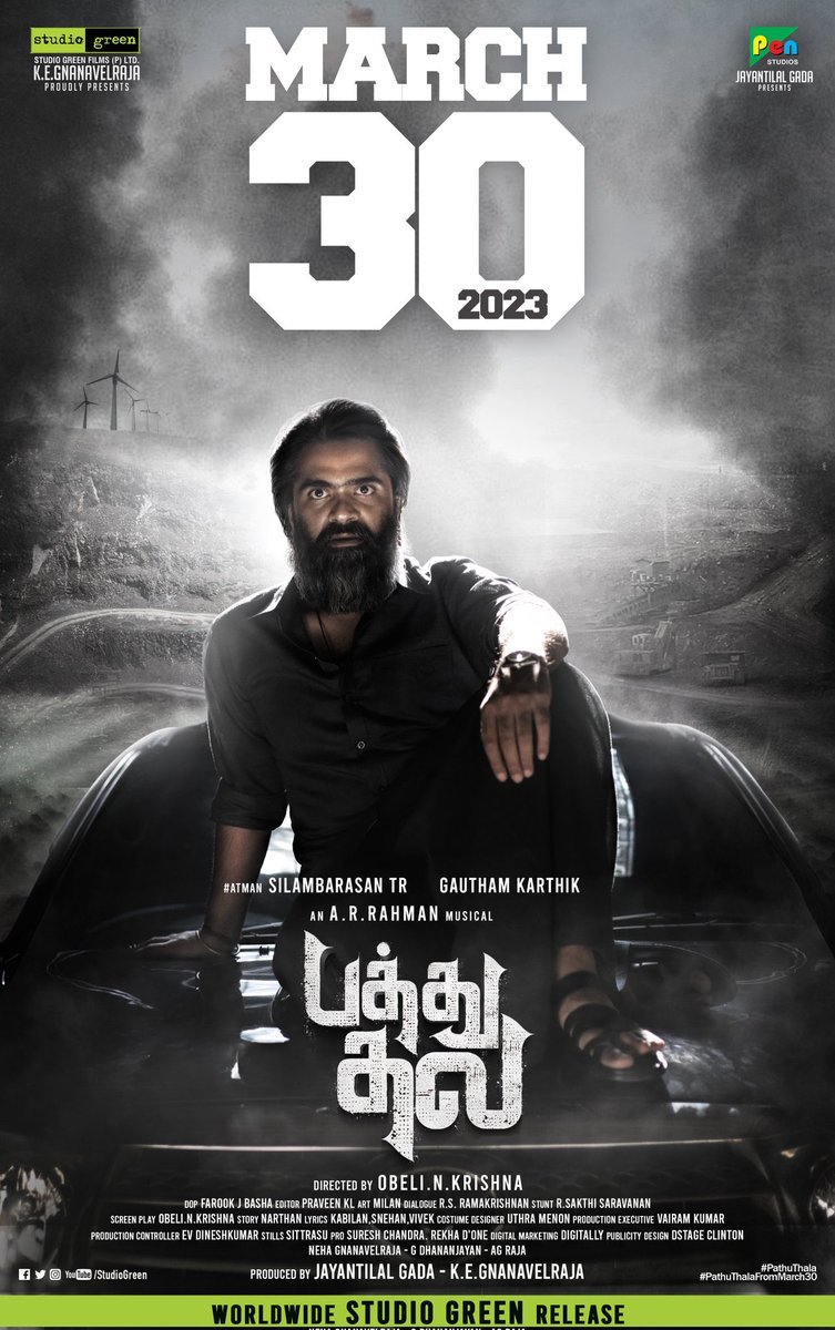 SureshPRO_'s tweet photo. #Simbu’s #PathuThala releasing on March 30th!! 

#SilambarasanTR #ARRahman https://t.co/ePU2yqngK4