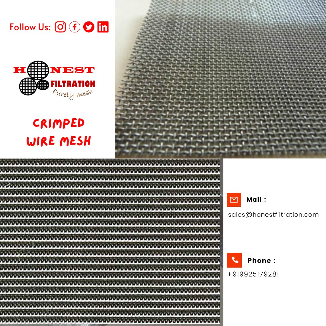 Honest_Filter's tweet photo. #honestfiltration #crimpedwiremesh 
For Enquiry Visit https://t.co/85wnD9JGjG
For Contact https://t.co/tCtc8ChdHH
Crimped Wire Mesh https://t.co/VMLjM9XS2A