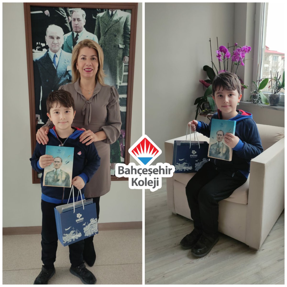 BKBANDIRMA's tweet photo. İlkokul öğrencimizin yeni yıl kutlama kartını alan Bandırma Belediye Başkanı Sayın Avukat Tolga Tosun gönderdiği hediyelerle öğrencimiz Ömer Panç'ı çok mutlu etti. https://t.co/HVTtB7eGyM