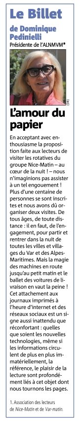 mauricedecroix's tweet photo. "Pour l'amour du papier" une centaine de lecteurs et lectrices de @Nice_Matin et @Var_Matin ont passé la nuit dans la magie des rotatives "Cet attachement aux journaux papier est réconfortant. Le plaisir de la lecture est lié à cet objet dont nous tournons les pages" #PQR https://t.co/IAAqwuoV03