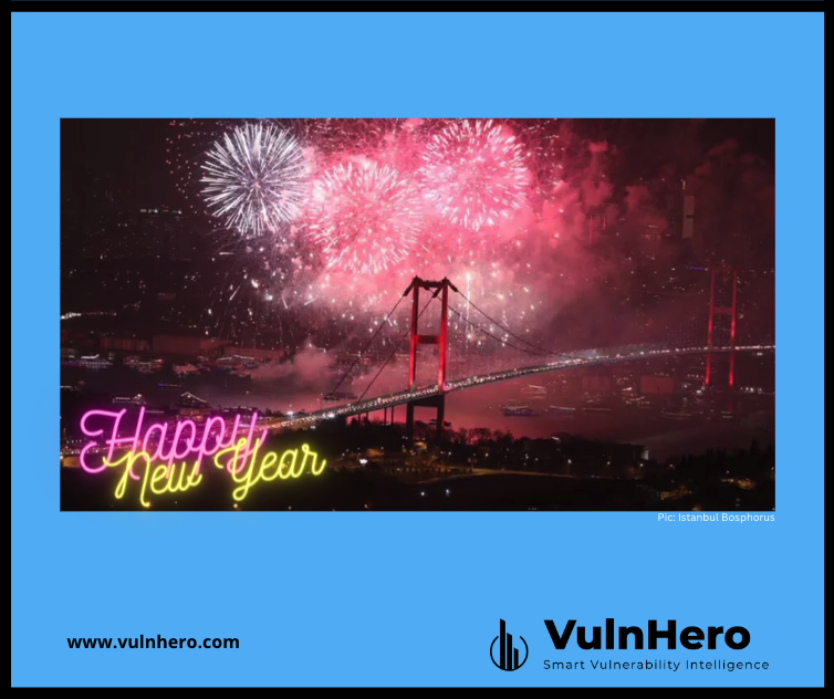 vulnhero's tweet photo. Happy New Year from the 𝗩𝘂𝗹𝗻𝗵𝗲𝗿𝗼 family!

We hope that this new year brings you and your organization success, happiness, and most importantly, security. 

Here's to a safe and prosperous 2023!

#happnewyear #VulnHero #security #risk #patch #cyber #hacking #startup https://t.co/hiHTP30WFG