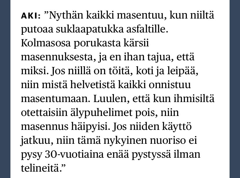 Amen! Aki Kaurismäki Hesarissa. #hyvinvointi #mielenterveys #some