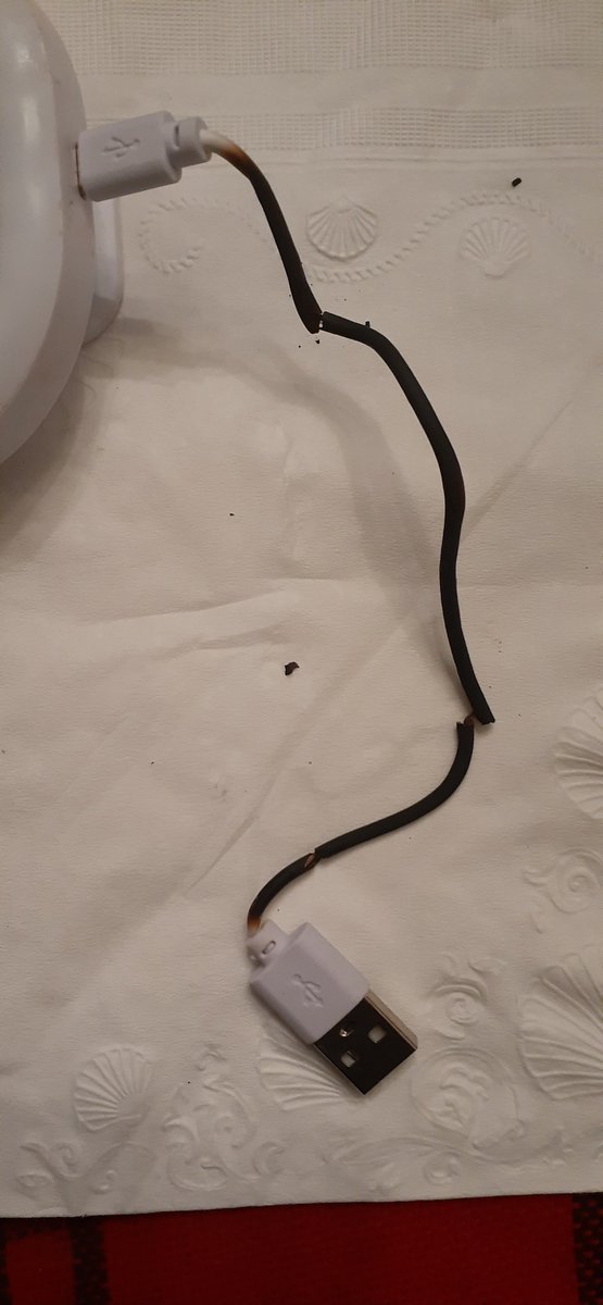GuyADAntoni's tweet photo. . @TMobile @TMobileHelp @MetroByTMobile You might have a big issue - The cable supplied with the selfie light burned up - Luckily my daughter noticed it DM me if you need more information. https://t.co/Ye7u6yCAam