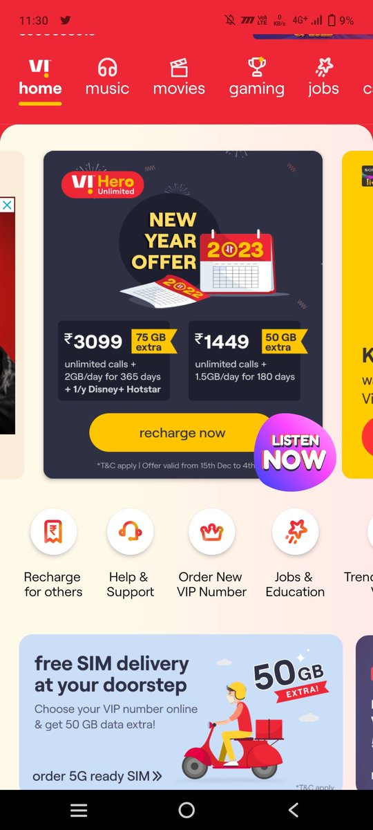 Krishnmohan_G's tweet photo. Thanks for the Fastest network dear
@ViCustomerCare ❣️🙏
Very nice working Amazing offers
Playing free games win prizes
Unlimited 12-6 Lovely 😍😍😍
#Vi12DaysOfChristmas 🎄🎅 https://t.co/KUj5W2KDbV