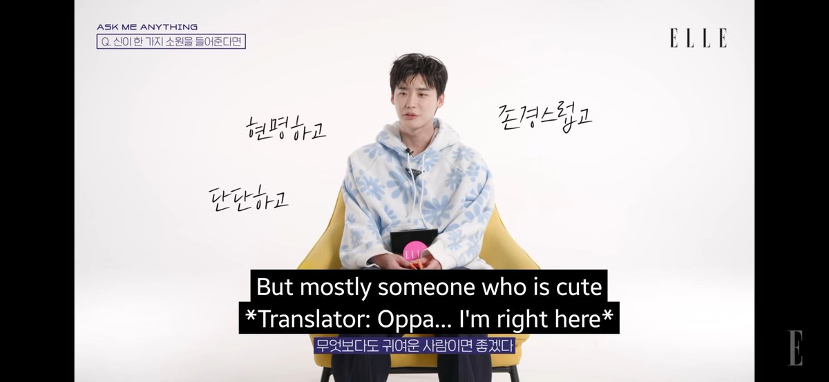 kyuapplepie's tweet photo. On Feb, 2022.
In interview with ELLE, Lee Jong Suk share about someone he want to marry ...

"Someone wise and strong-minded, whom i can also respect. But mostly someone who is cute." https://t.co/TxKHMmQDOv