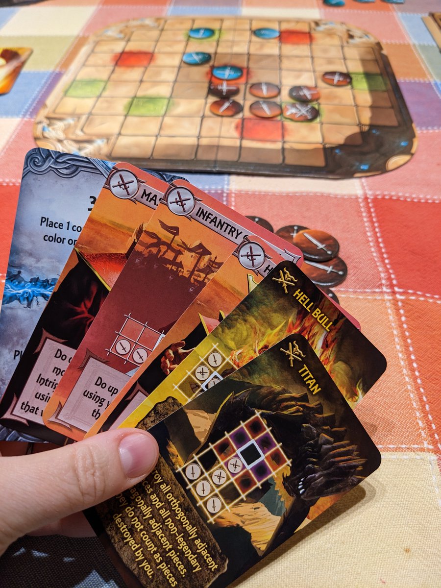 Weekly game night turned into a 2-player night. Absolutely giddy getting to physically play Tash-Kalar after hundreds of games on BGA.