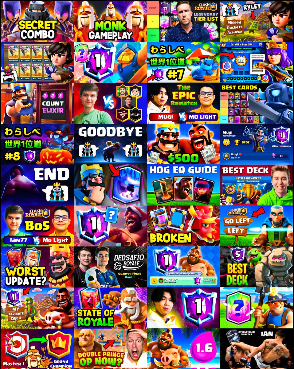 Looking to work with a Clash Royale content creator as a YouTube thumbnail artist in 2023

A big thanks to everyone who gave me the opportunity to work with them this year. Here are some of my favourite works

Likes ❤️, Retweets 🔁 and Vouches 🔥 highly appreciated !!