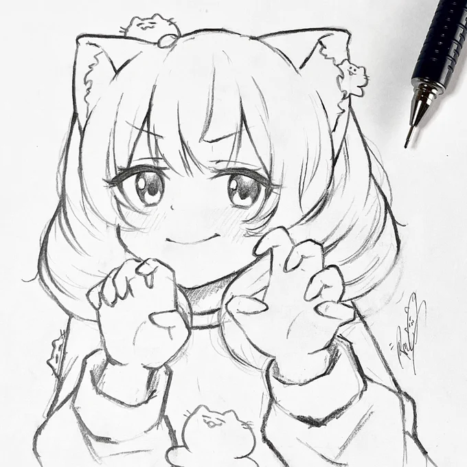 今年最後のらくがき(^-^)🐱 