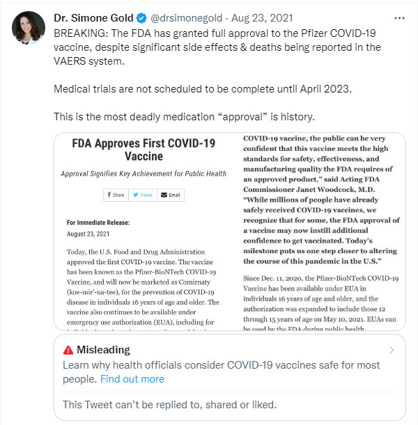 <a href="/elonmusk/">Elon Musk</a> <a href="/ScottAdamsSays/">Scott Adams</a> Still blocked by Twitter from sharing <a href="/drsimonegold/">Dr. Simone Gold</a>'s tweet. Why?