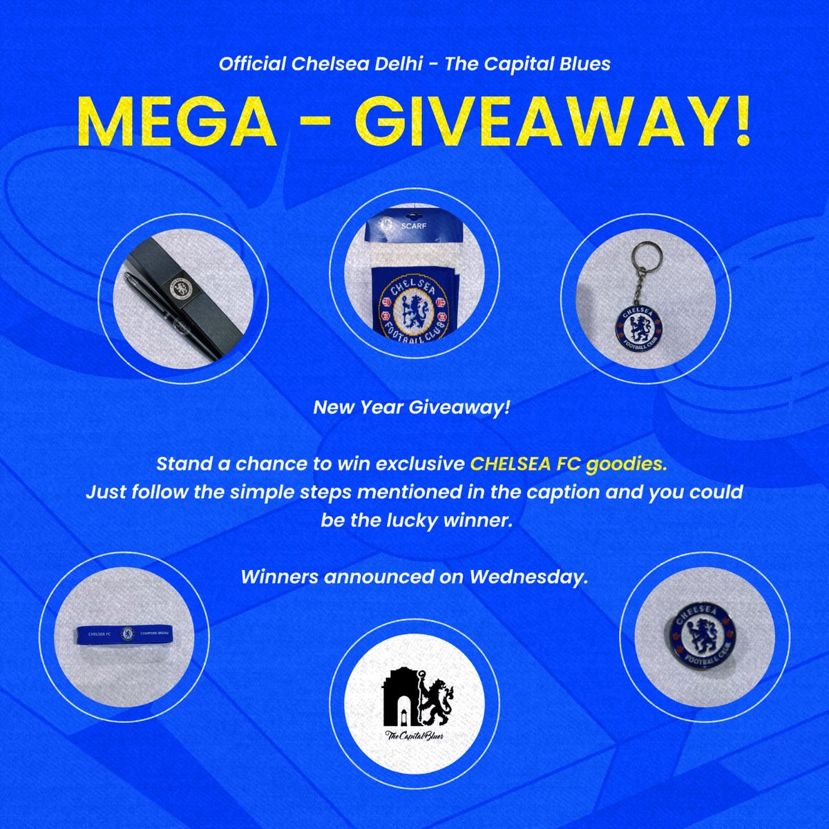 TheCapitalBlues's tweet photo. 🎆𝗡𝗘𝗪 𝗬𝗘𝗔𝗥 𝗚𝗜𝗩𝗘𝗔𝗪𝗔𝗬🎆

To win Official Chelsea FC Memorabilia:

1) Follow
2) Like + RT
3) Tag 2 Chelsea fans in the comments!

Winners to be announced on 4th Jan! 🎟🍀

Entries open to all, WORLDWIDE! 🌍✅

All the best, Blues! 💙🤍

#CFC #PL @PLforIndia @ChelseaFC https://t.co/10Xj8sG4cS