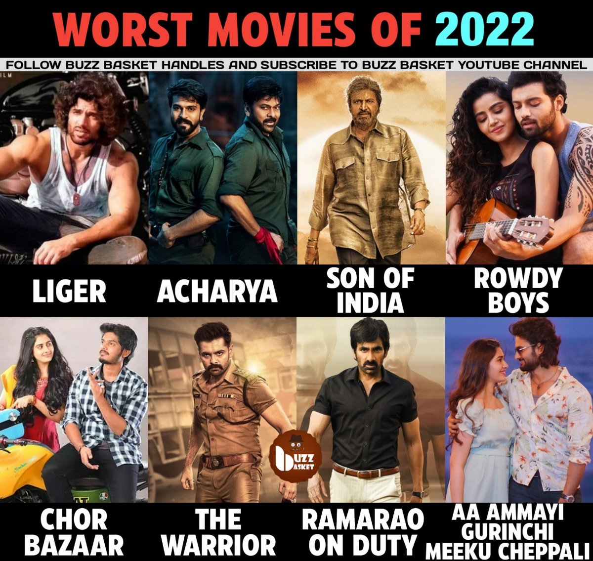 Worst Movies of 2022
#VijayDeverakonda #Liger #Chiranjeevi #RamCharan #Acharya #MohanBabu #SonofIndia #AshishReddy #RowdyBoys #AkashPuri #ChorBazaar #RamPothineni #TheWarrior #RaviTeja #RamaRaoOnDuty #SudheerBabu #AaAmmayiGurinchiMeekuCheppali