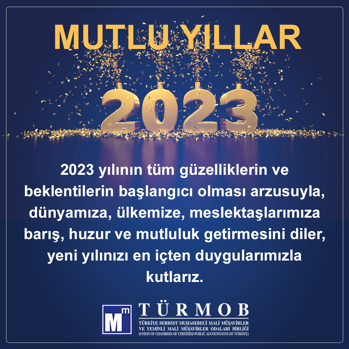 2023 yılının tüm güzelliklerin ve beklentilerin başlangıcı olması arzusuyla, dünyamıza, ülkemize, meslektaşlarımıza barış, huzur ve mutluluk getirmesini diler, #yeniyıl ınızı en içten duygularımızla kutlarız.

👉 bit.ly/3vrvwvT

#türmob #yeniyıldasürdürülebilirdünya