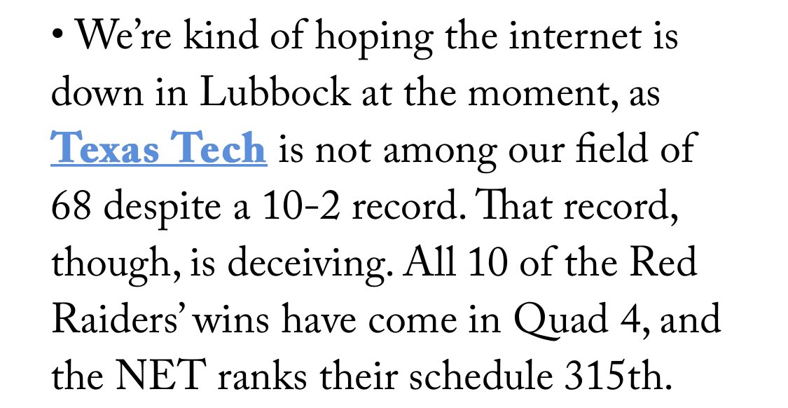 BenninghamR's tweet photo. @GBrianBennett Hey Brian. Good article. Wanted to ask where you found the NET SOS rankings as mentioned above. Thanks https://t.co/puCgs7XTZD