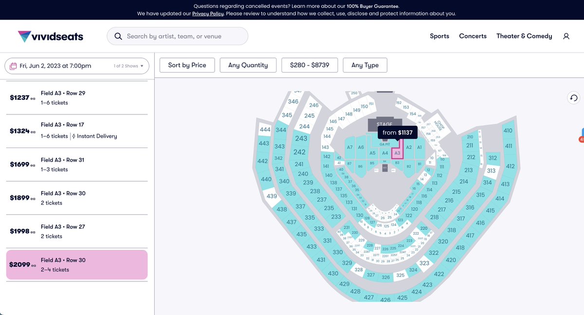 LoganMMallory's tweet photo. I'm selling 2 or 4 tickets to the Morgan Wallen show at Truist Park on 6/1. AMAZING seats: Floor 3, Row 20. Screen shots of other tickets on the same row. DM if interested. Thx! 

@WallenTickets #morganwallen #truist #Ticketmaster https://t.co/5POdPHn6DQ