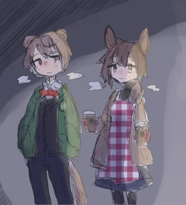こおりってぃにうちの擬たぬあさ描いてもろた!!!!最最最最の高高高高 