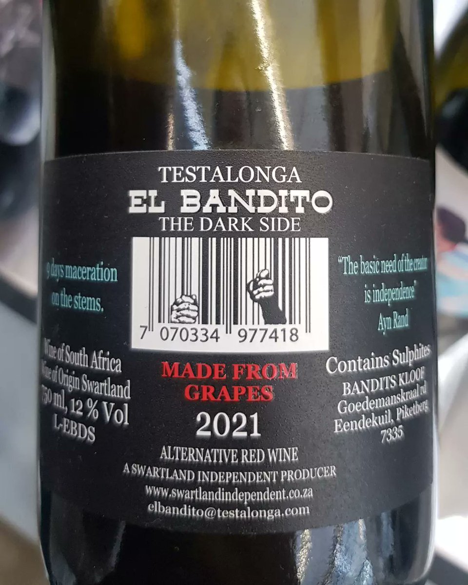 capewinereview's tweet photo. Testalonga El Bandito The Dark Side Swartland 2021 

Now until 2027+ 

#MC95 

#SouthAfrica #wine #miguelchan #sandeck #mourvedre #africa #Gauteng #Johannesburg #Farmall #WineBar #MC #african #naturalwine #mourvedre #duck #SouthAfrican #sandton #hotel #sandtoncentral #testalonga https://t.co/9kOgoUkhn8