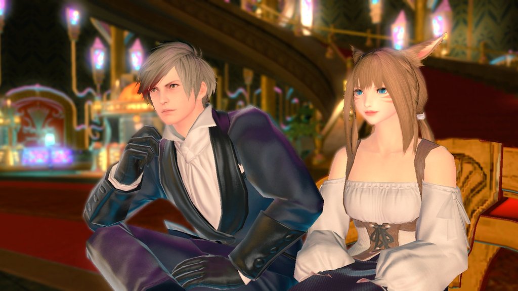 VincentFFXIV's tweet photo. なるほど、あそこに立ってれば吹き飛ばされないのか……
そういえばどうしたの？　改まって話なんてさ。 https://t.co/EZaLAPSF3s