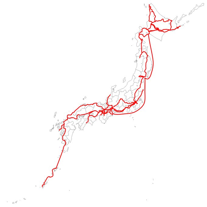 怒涛の1年が終わる…今年の旅路を地図に描いてみた(飛行機を除く)。 