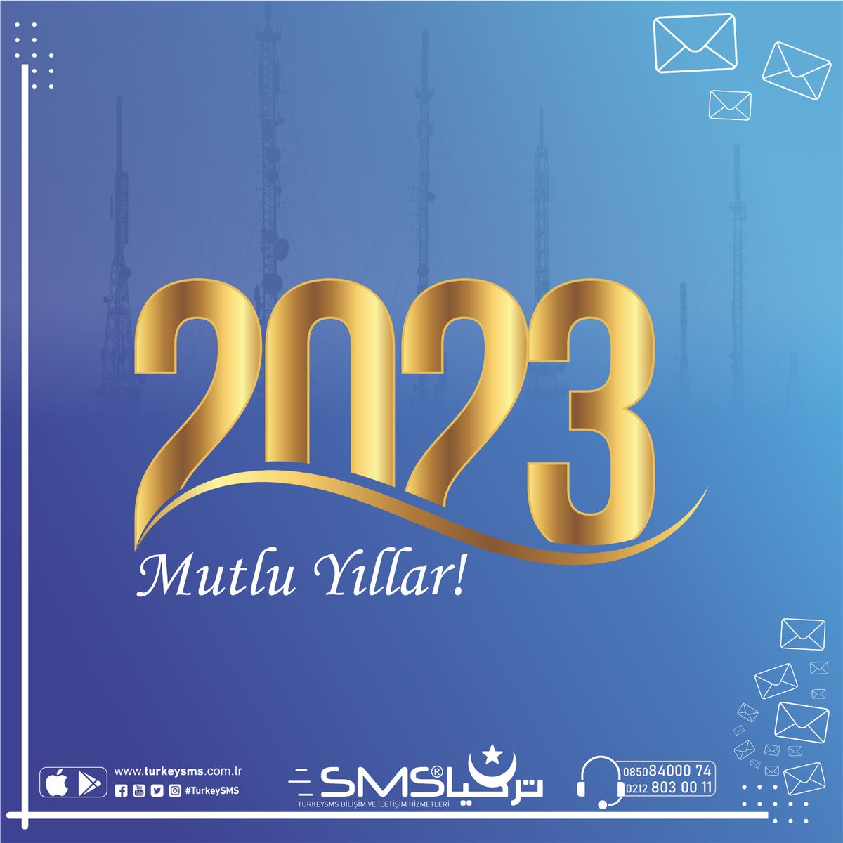 TURKEY SMS ailesi olarak yeni yılınızı şimdiden kutlar, sevdikleriniz ile birlikte sağlıklı, mutlu ve huzurlu bir 2023 yılı geçirmenizi dileriz. 

Mutlu Yıllar!

#turkeysms #hosgeldin2023 #yeniyıl #mutluyıllar