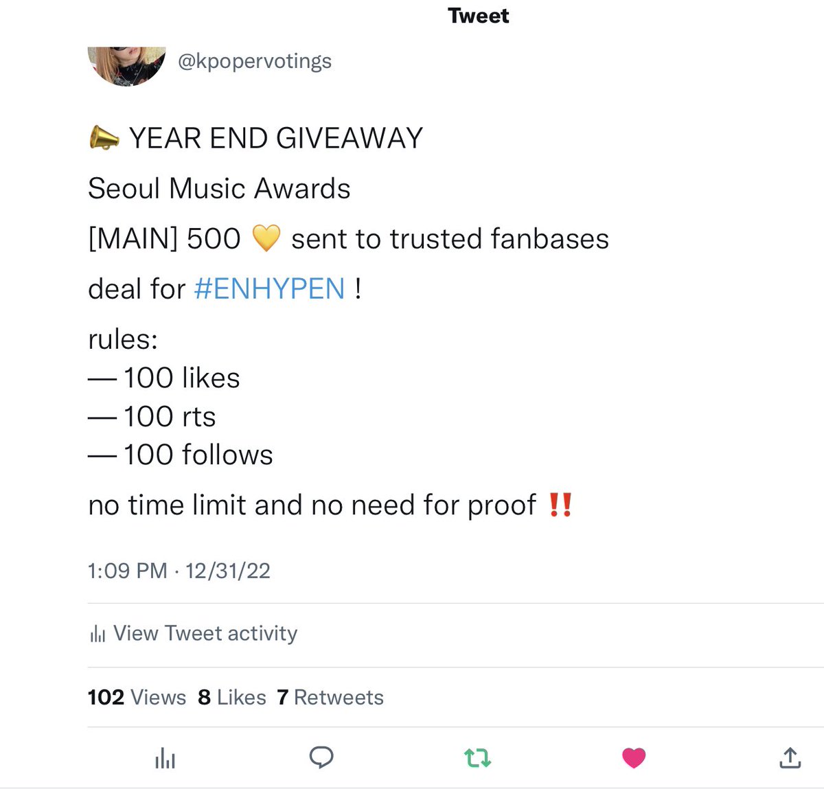 pjsvotes's tweet photo. @kpopervotings Done for #ENHYPEN | #ENFuelUp #ENVOOSTERS https://t.co/1RUJNBdzQl