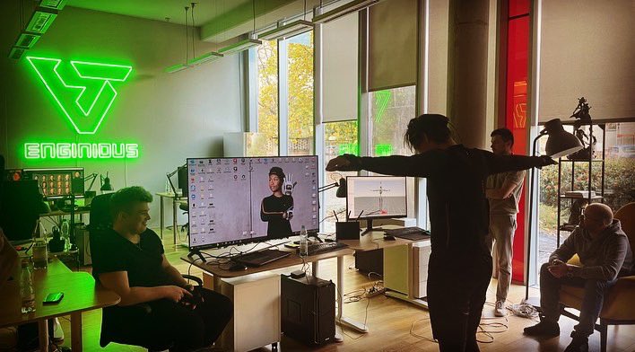WMarkowski's tweet photo. Motion capture sessions with Enginious crew is so much fun.
We use x-sens and faceware solutions with optimal quality for our AI based avatars.
#xsens #faceware #enginious #bestteamever #thanksteam #supercrew #mocap #motioncapture #maya #motionbuilder https://t.co/QJci4Gp6H3