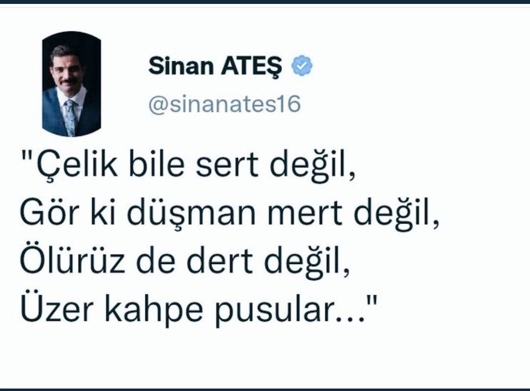 Taziye bile paylaşmayan siyasiler ve partiler yok hükmündedir #sinanateş