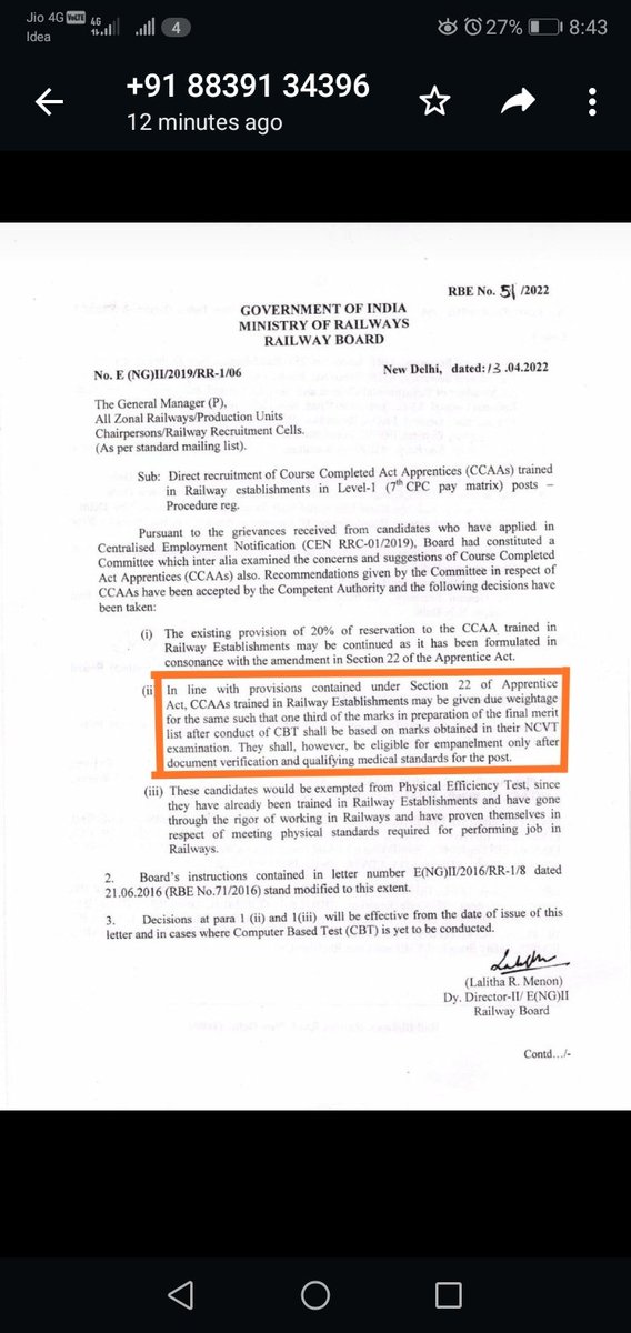 abhishekjamgad6's tweet photo. General -25, OBc -20, sc-st -15 की कट आफ को कर दिया जाए तो सभी एक्ट अप्रेंटिस की सीट भर जायेंगी माननीय रेल मंत्री जी से अनुरोध हे की वो कृपया करके इस विषय पर ध्यान दे
#Decrease_CCAA_CutOff https://t.co/01OlgmxcTB