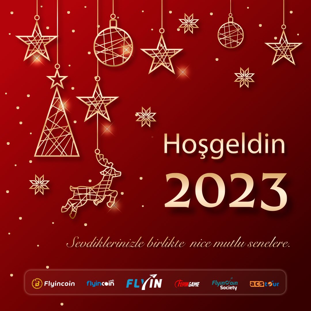 FlyinCoin's tweet photo. Sevdiklerinizle birlikte nice mutlu senelere.✨ 

 #hoşgeldin2023 #yeniyıl https://t.co/q6DBI3DXeS