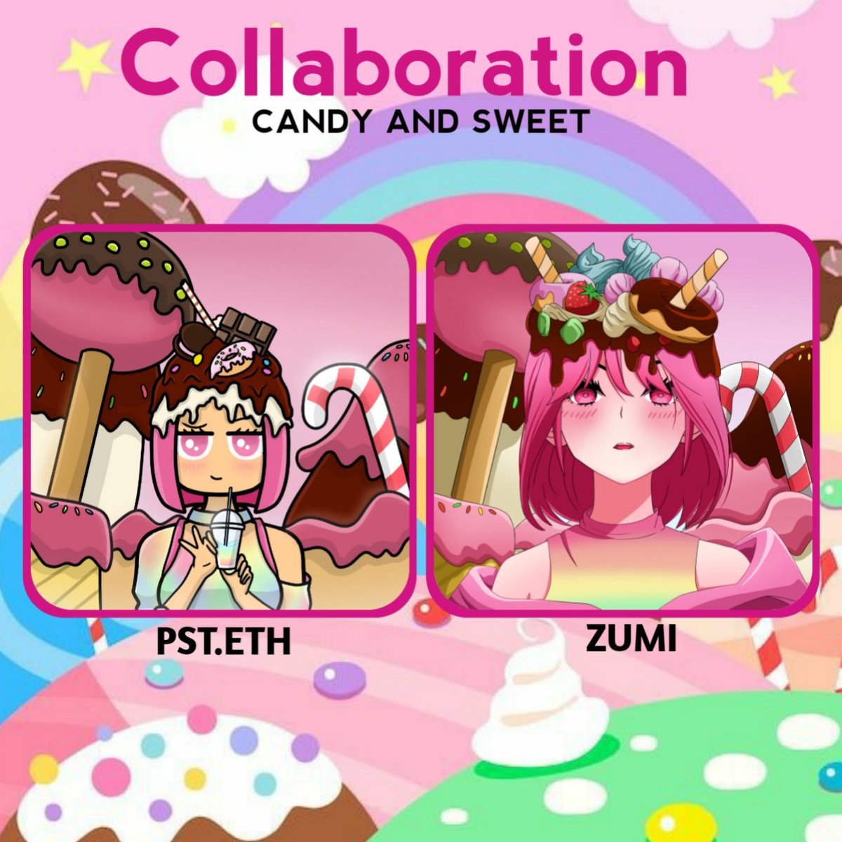 Good morning #nftcommunity 🌄

🍩 Collab <a href="/Meihara_xSora/">Zumi_hara_ | PHASE 3 |</a> X <a href="/PstEth/">stETH on PulseChain</a> (WSDC) 🎉

Theme - Choco Sweet Land 🍩🍫

Link 🔗 WSDC - opensea.io/assets/matic/0…

Link 🔗 Zumi - 
opensea.io/assets/matic/0…

Note - We're now collabing with talented artists ✌️
Have a dope day ❤️
#NFT #NFTCommmunity