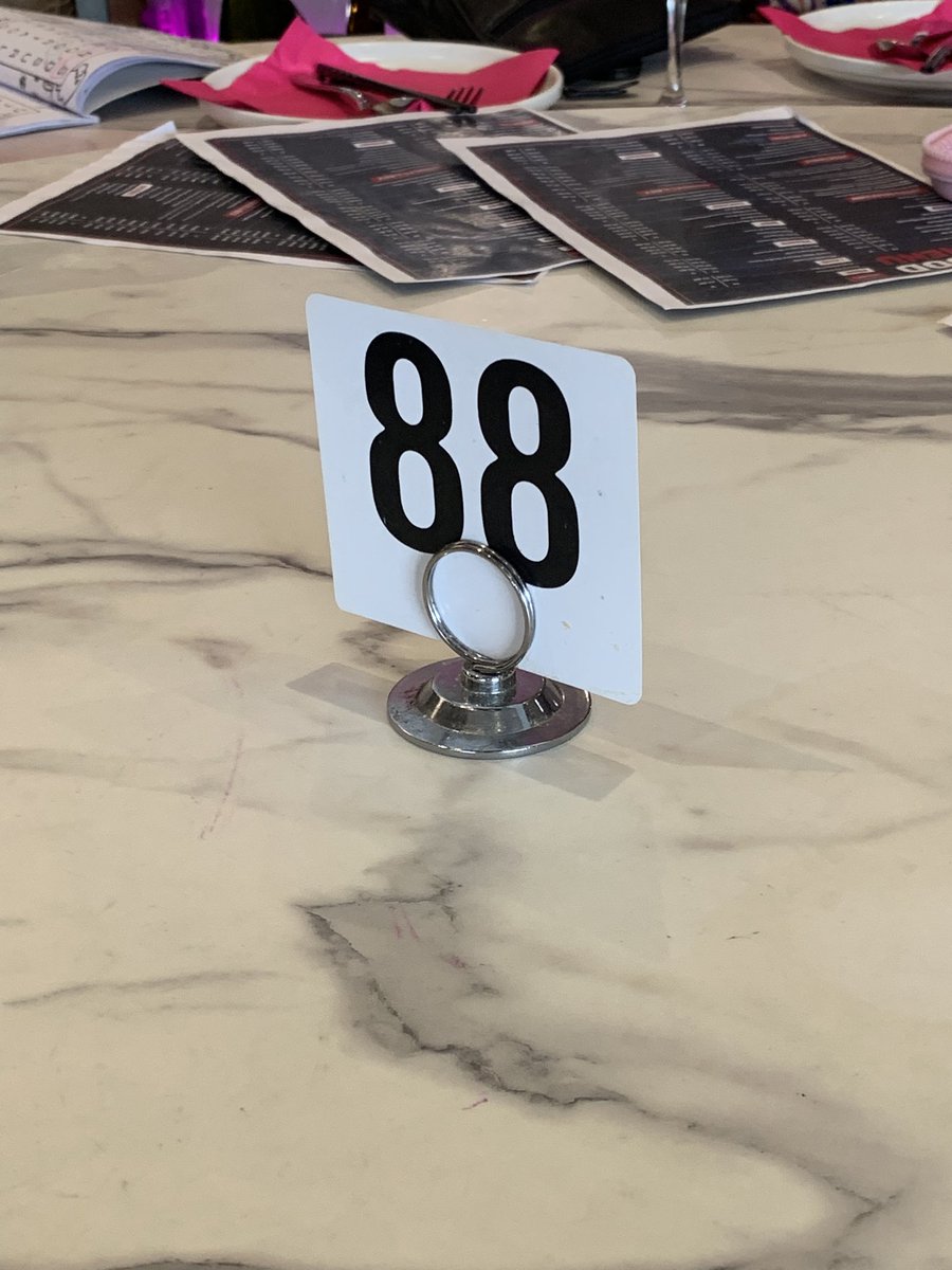 cbo100's tweet photo. Lucky table number to ring in the new year. https://t.co/ian0mRIMgC