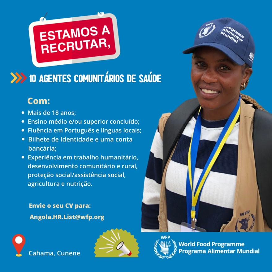 todipe's tweet photo. Família angolana! Vocês poderiam começar o ano novo a trabalhar para as @AngolaOnu! O Programa Alimentar Mundial (PAM) está a recrutar no Dundo (Lunda Norte), Huíla e Cahama (Cunene). #oportunidades https://t.co/iQjYIl1MZQ