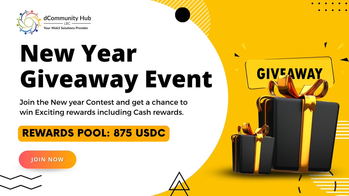 dCommunity (@dcommunity_main) on Twitter photo <a href="/dcommunity_main/">dCommunity</a> organizing #NewYear2023 for the community join now to get #Rewards . Previous contest participants will get a chance to win Cash Prize rewards via random selection.
Join Now: gleam.io/competitions/E…
#Giveaway #GiveawayAlert #Airdrop #DeFi <a href="/dcommunity_main/">dCommunity</a> organizing #NewYear2023 for the community join now to get #Rewards . Previous contest participants will get a chance to win Cash Prize rewards via random selection.
Join Now: gleam.io/competitions/E…
#Giveaway #GiveawayAlert #Airdrop #DeFi