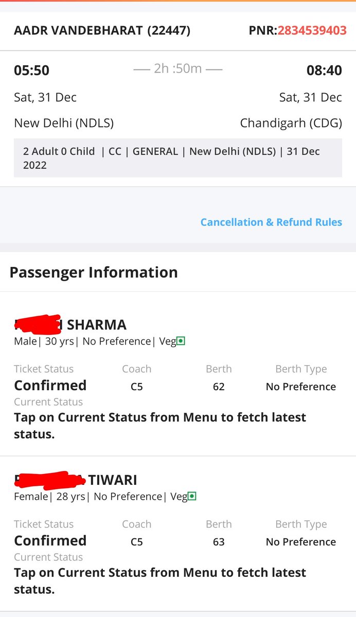 HemanthSharma11's tweet photo. @IRCTCofficial @RailMinIndia @AshwiniVaishnaw Hi, my train 12721 reached NZM late due to which I missed my Vande Bharat train (22447) to Chandigarh. Kindly provide me with a refund of 1633.60/-. I've attached ticket details for your reference. https://t.co/dblesDKOHY
