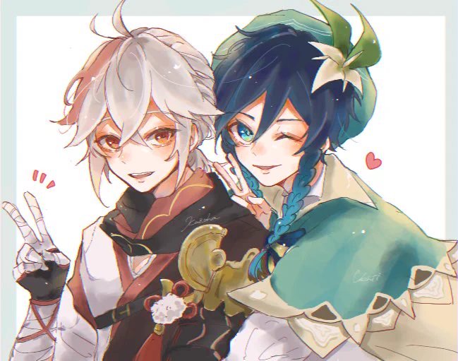 絵チャ#kazuha  #venti  