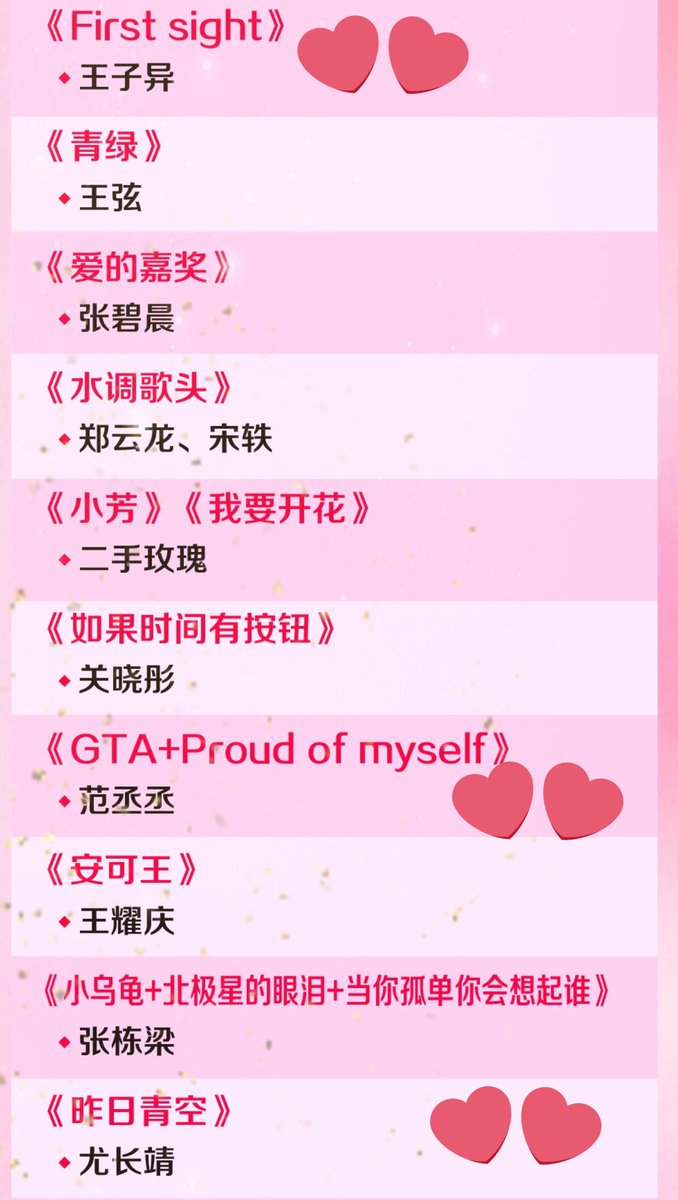 NongtangNN's tweet photo. 👑王子异 《First Sight》
🍊范丞丞《GTA+Proud of myself》
🐤尤长靖《昨日青空》
🌻蔡徐坤《梦》《Hug Me》

4% ที่ช่องเจ้อเจียง https://t.co/9O50UFFyzy