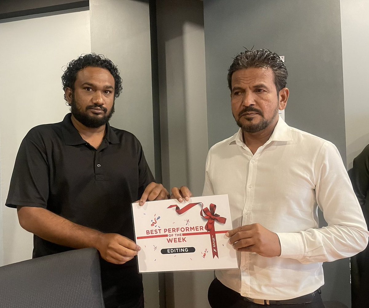 Raajje_tvPR's tweet image. Best performer of the week 
#CreativeDepartment - Mohamed Sinah  | @Raajje_tv