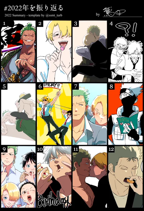 # 2022年を振り返る
なんとか全部の月で絵をあげてました。 