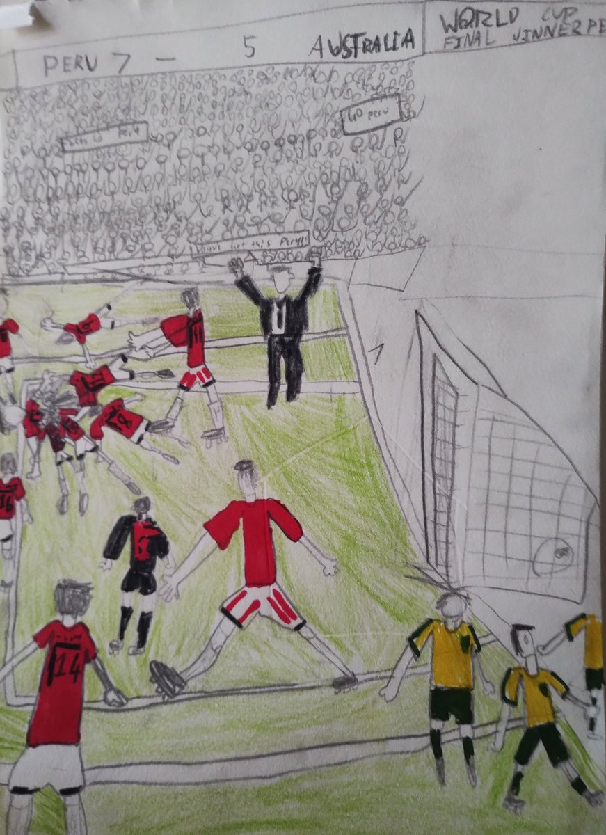 lmemunoz's tweet photo. Hola @TeofiloCubillas , mi hijo dibujo la posible final mundial 2034. Peru vs Australia. El te propone a ti como el coach de Peru. Espero que su prediccion sea correcta.🇵🇪 https://t.co/CP97vIFoGg