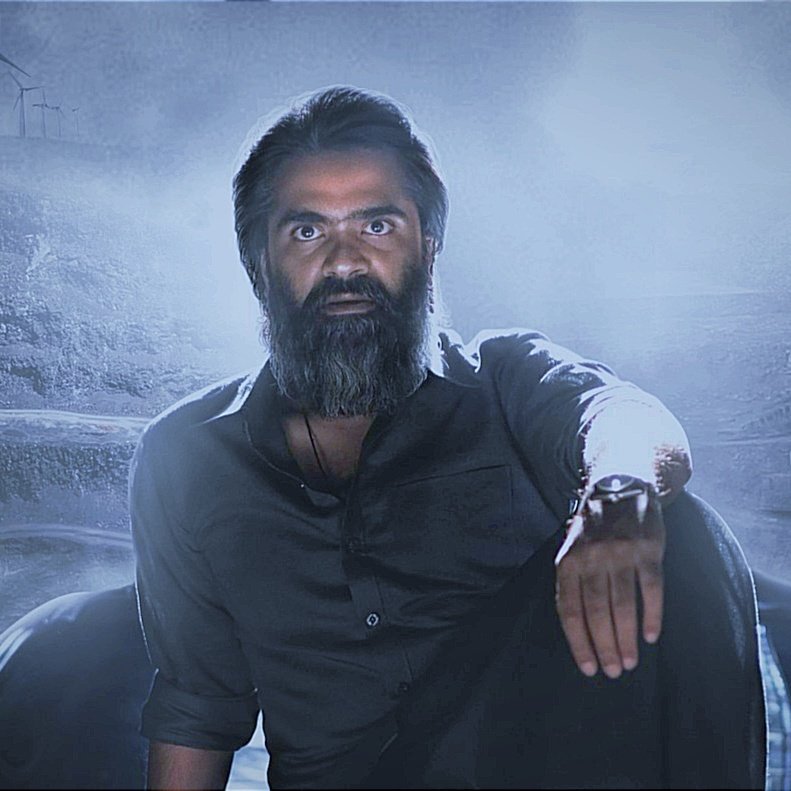 natzSTR's tweet photo. No Need Terrific Guns That Powerful Eyes and that Mass Look Is Enough To Rule Social Media🔥💥

#PathuThala #SilambarasanTR https://t.co/gNj3BbQnhj