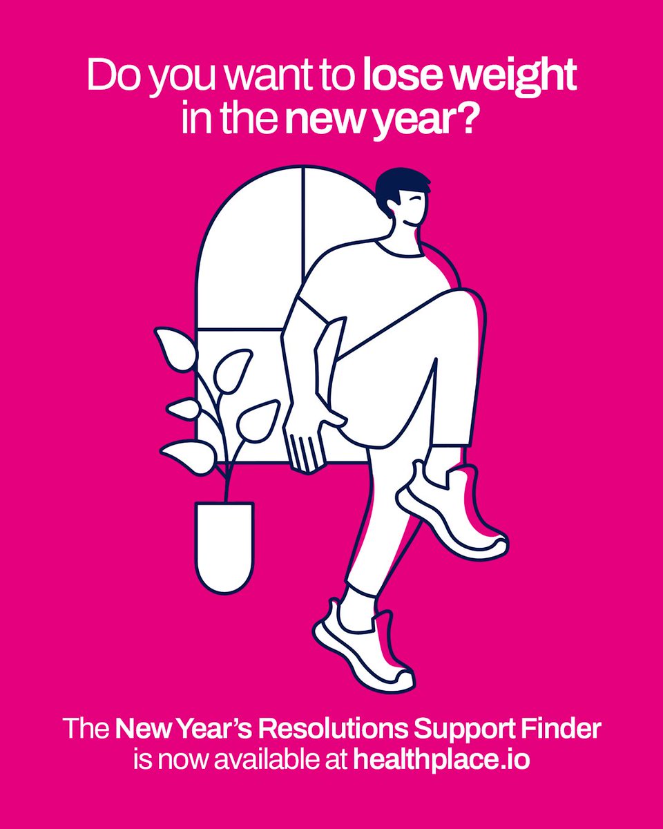 HealthPlaceUK's tweet photo. Do you want to lose weight in the new year? ๐ฅ
Use the Health Place New Yearโs Resolutions Support Finder! ๐
Find FREE apps, websites, groups and more to keep you on track for 2023 ๐
#happynewyear #newyearresolution #weightloss #diet #exercise #fitness #healthplace https://t.co/qiUzXpp3lN